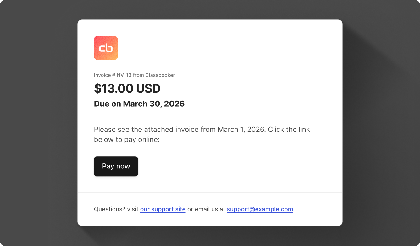 Invoice email
