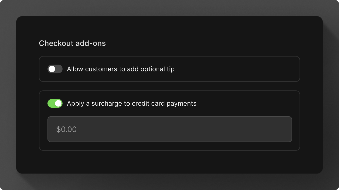 Surcharge add-on
