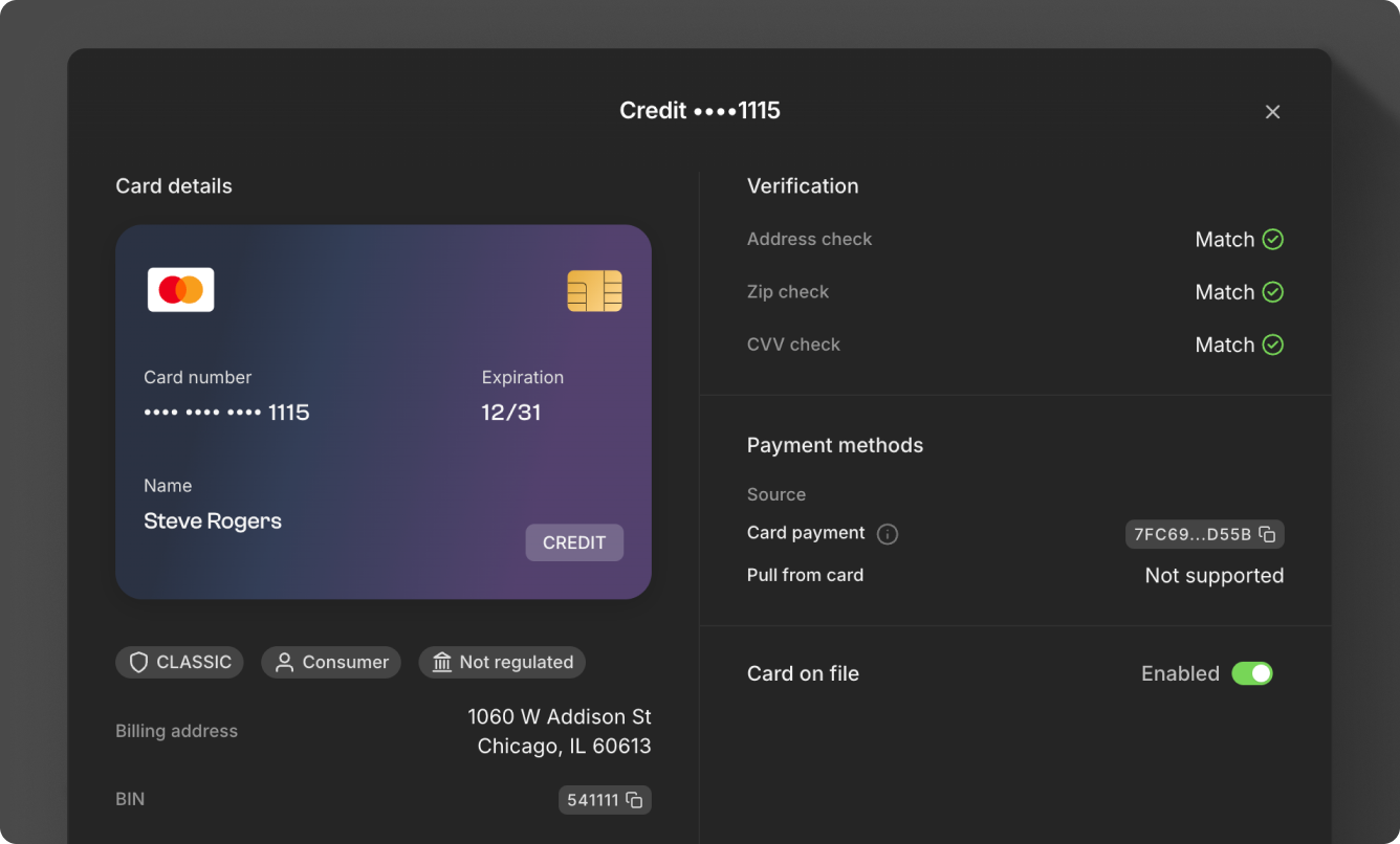 Enable card on file